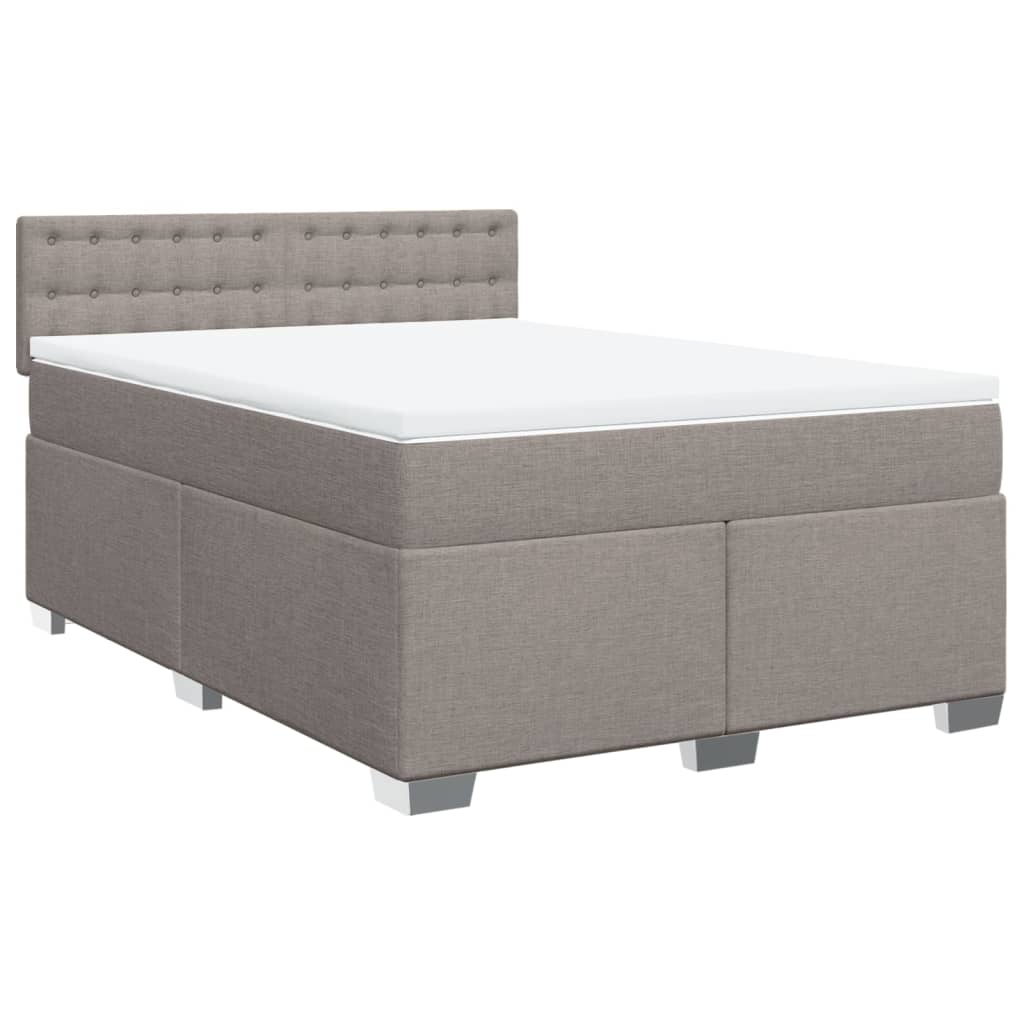 Sommier à lattes de lit avec matelas Taupe 140x190 cm Tissu