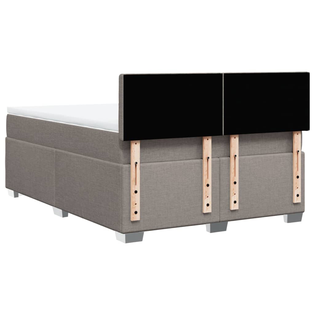 Sommier à lattes de lit avec matelas Taupe 140x190 cm Tissu - XIOS