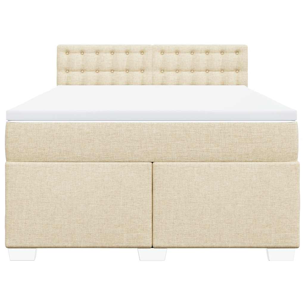 Sommier à lattes de lit avec matelas Crème 140x190 cm Tissu - XIOS