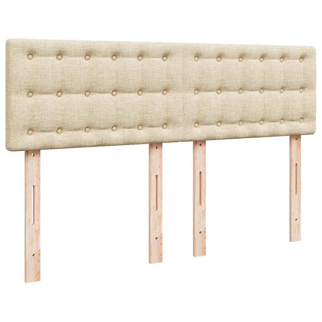 Sommier à lattes de lit avec matelas Crème 140x190 cm Tissu - XIOS