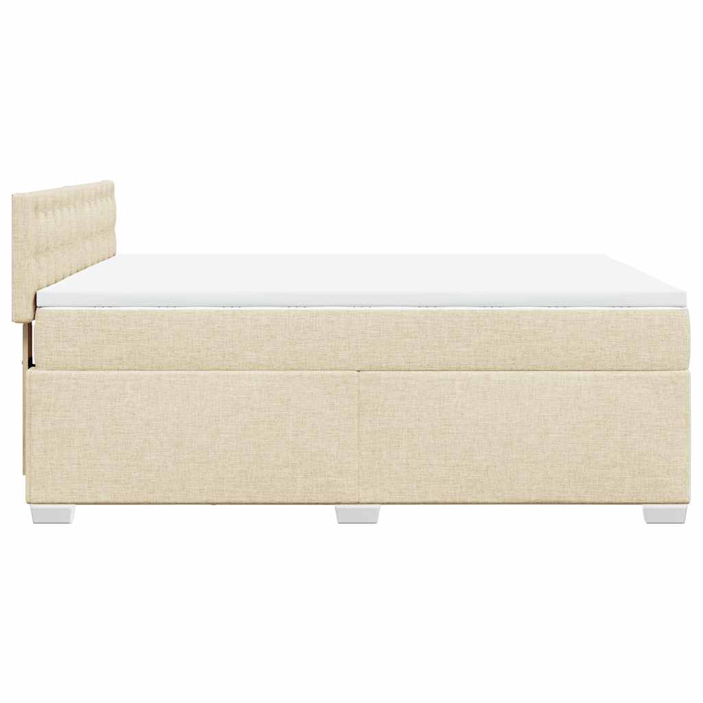 Sommier à lattes de lit avec matelas Crème 140x190 cm Tissu - XIOS