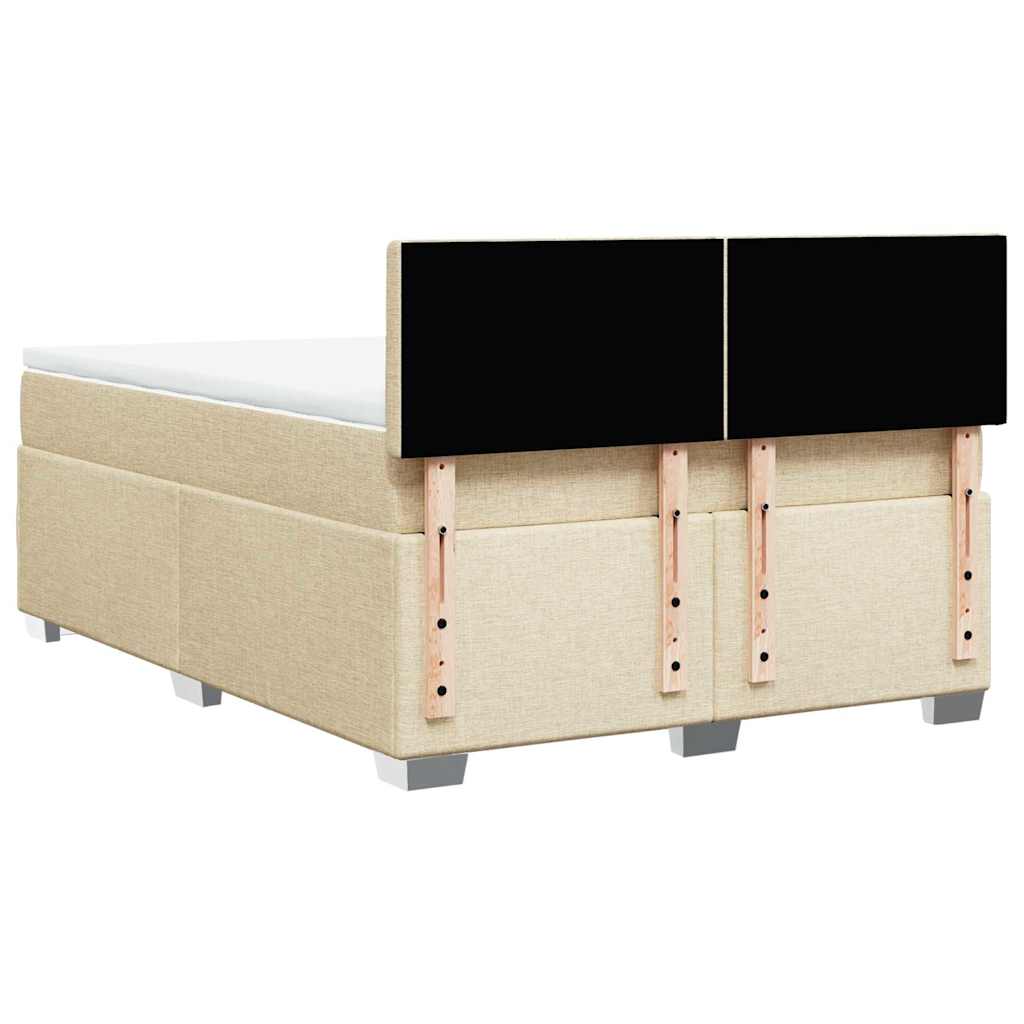 Sommier à lattes de lit avec matelas Crème 140x190 cm Tissu - XIOS