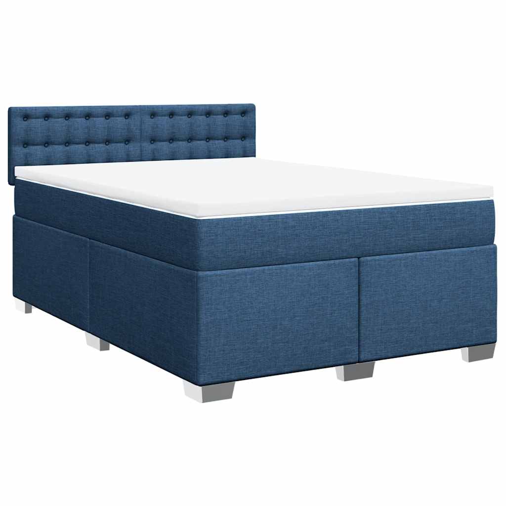 Sommier à lattes de lit avec matelas Bleu 140x190 cm Tissu - XIOS
