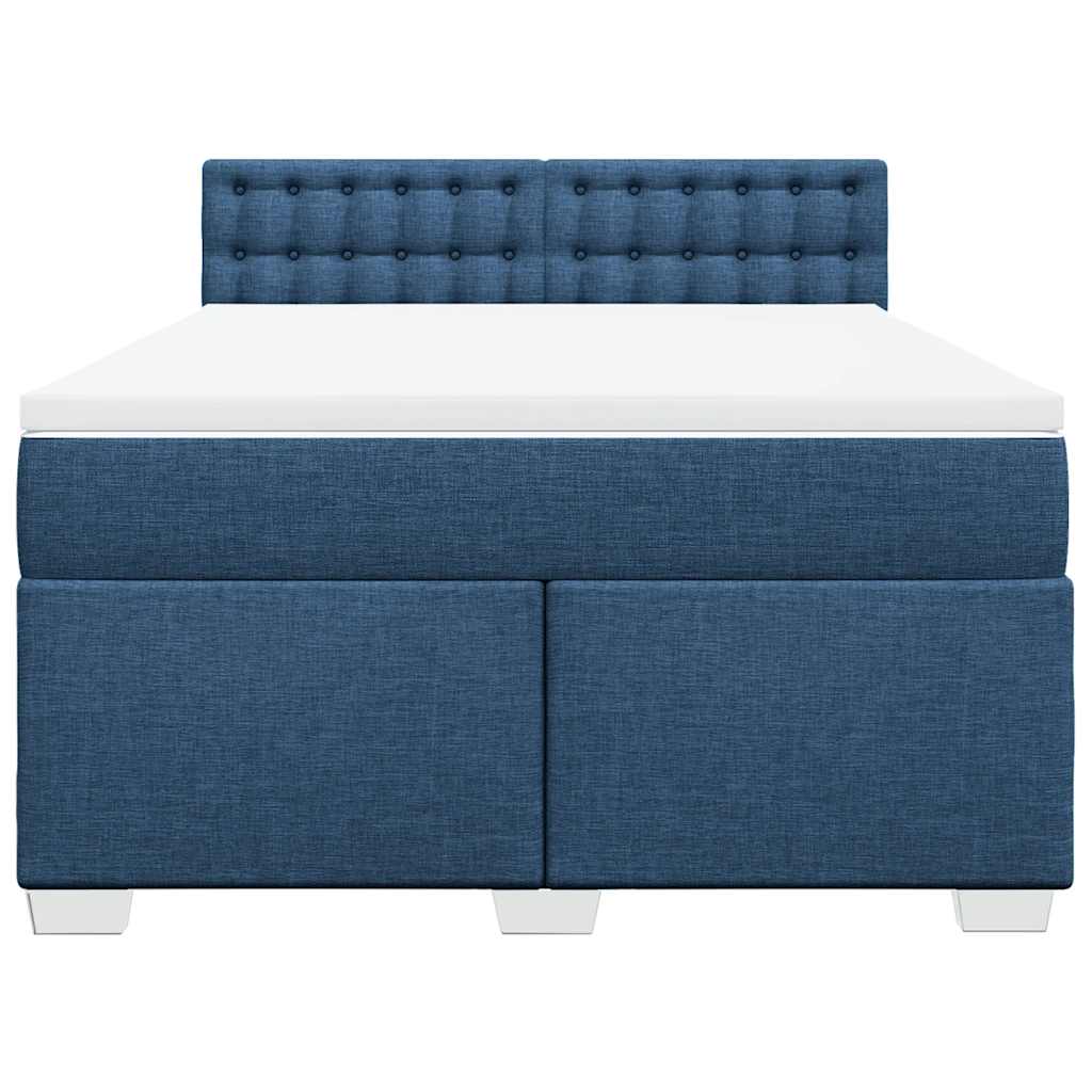 Sommier à lattes de lit avec matelas Bleu 140x190 cm Tissu - XIOS