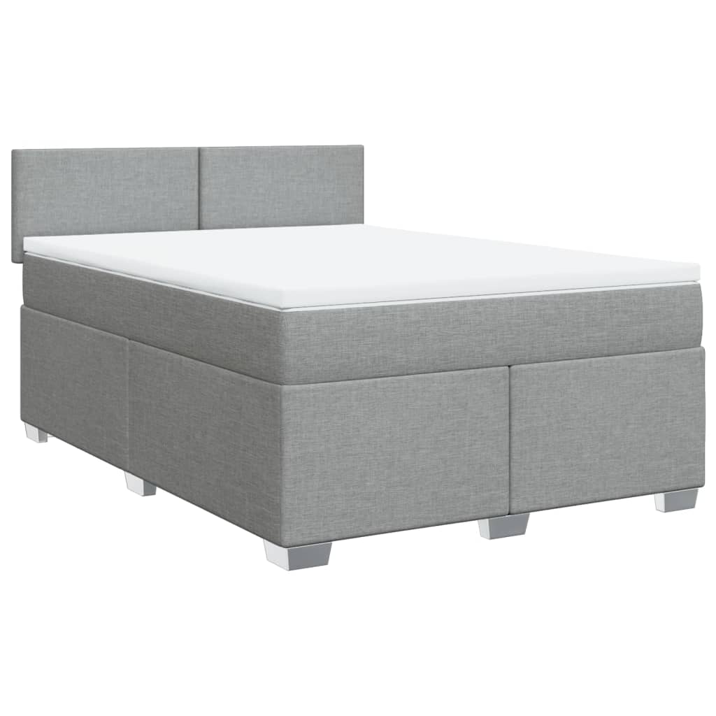Sommier à lattes de lit avec matelas Gris clair 140x200cm Tissu - XIOS