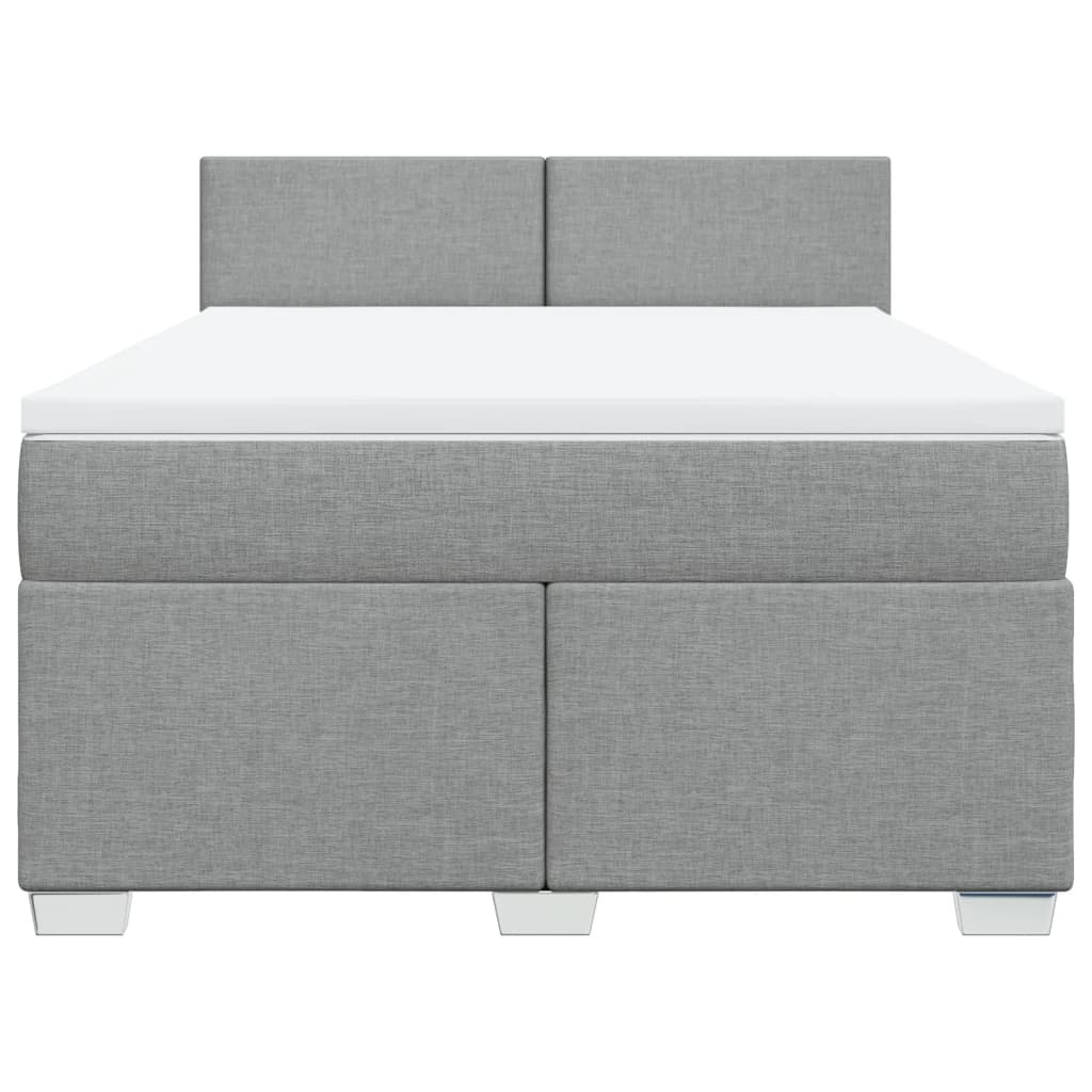 Sommier à lattes de lit avec matelas Gris clair 140x200cm Tissu - XIOS