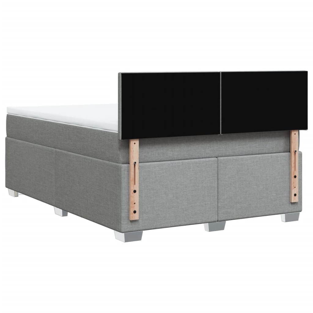 Sommier à lattes de lit avec matelas Gris clair 140x200cm Tissu - XIOS