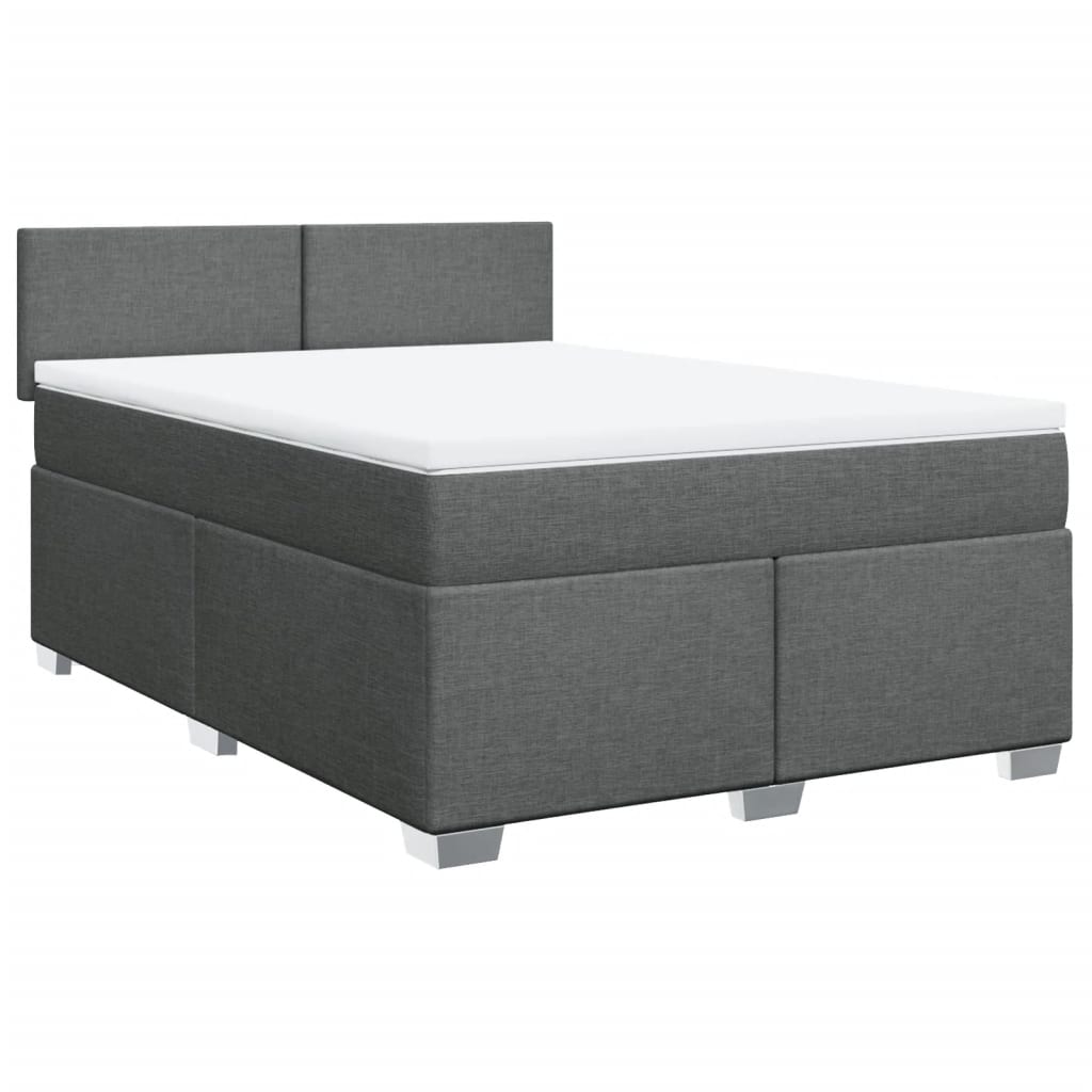 Sommier à lattes de lit avec matelas Gris foncé 140x200cm Tissu - XIOS