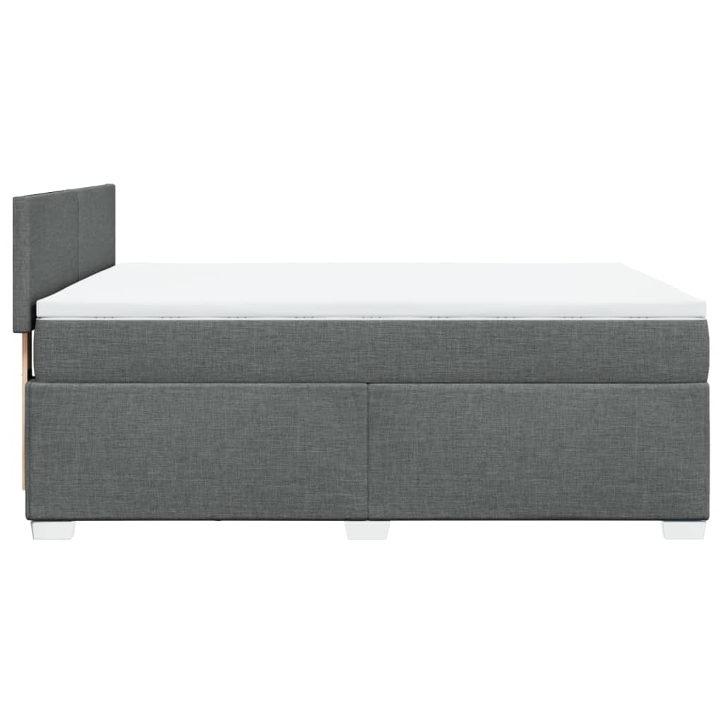Sommier à lattes de lit avec matelas Gris foncé 140x200cm Tissu - XIOS