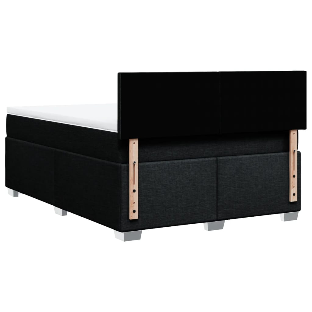 Sommier à lattes de lit avec matelas Noir 140x200 cm Tissu - XIOS