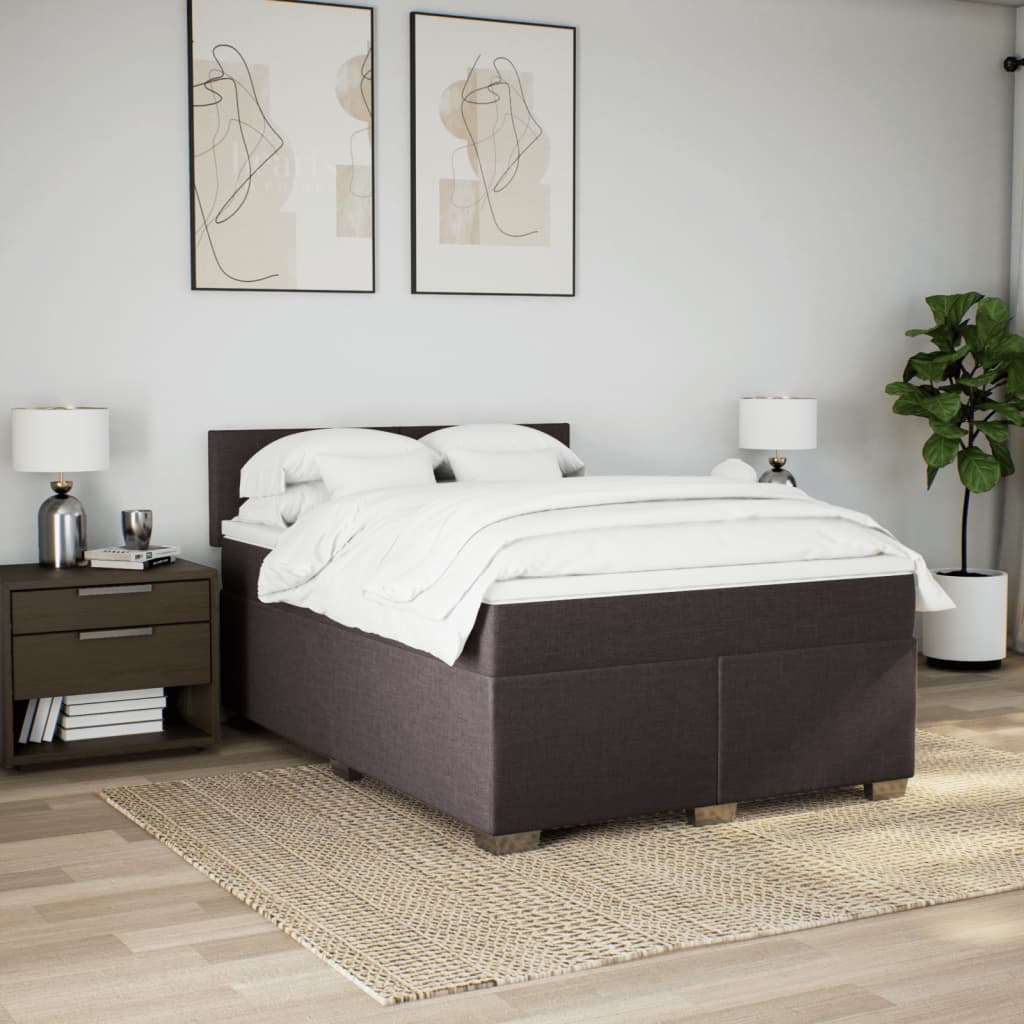 Sommier à lattes de lit avec matelas Marron foncé 140x200 cm - XIOS