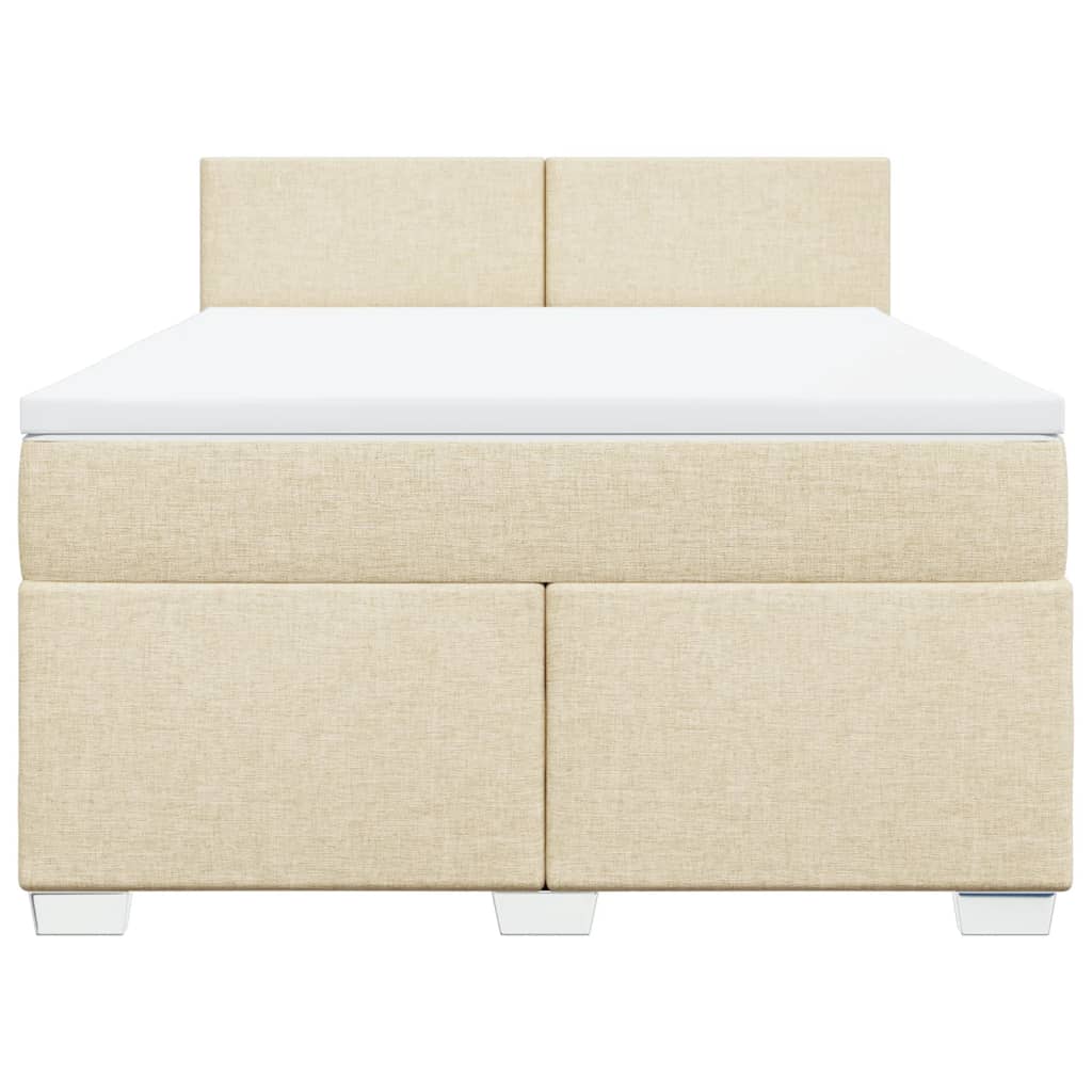 Sommier à lattes de lit avec matelas Crème 140x200 cm Tissu - XIOS