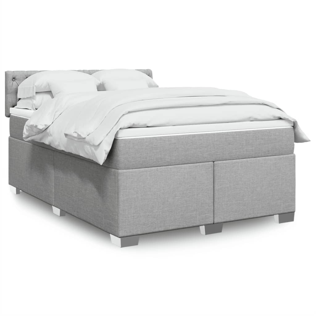 Sommier à lattes de lit avec matelas Gris clair 140x200cm Tissu - XIOS