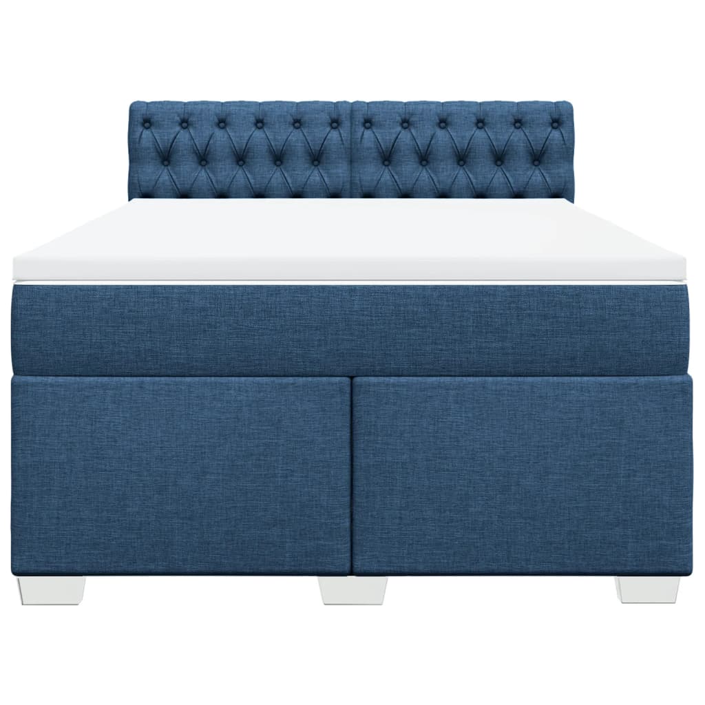 Sommier à lattes de lit avec matelas Bleu 140x200 cm Tissu - XIOS