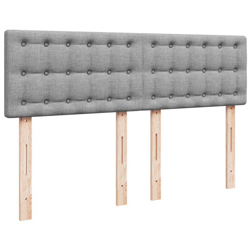 Sommier à lattes de lit avec matelas Gris clair 140x200cm Tissu - XIOS