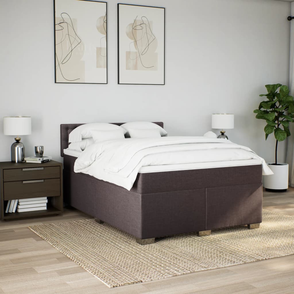 Sommier à lattes de lit avec matelas Marron foncé 140x200 cm - XIOS