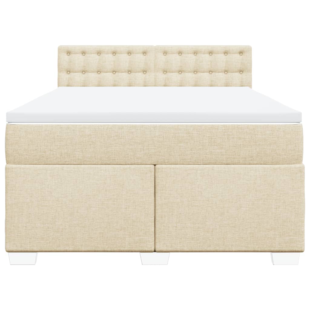 Sommier à lattes de lit avec matelas Crème 140x200 cm Tissu - XIOS