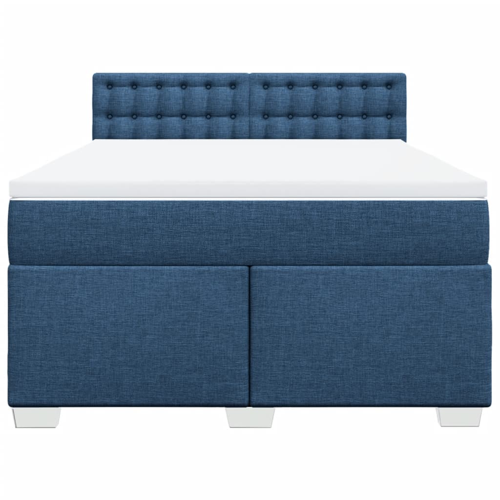 Sommier à lattes de lit avec matelas Bleu 140x200 cm Tissu - XIOS