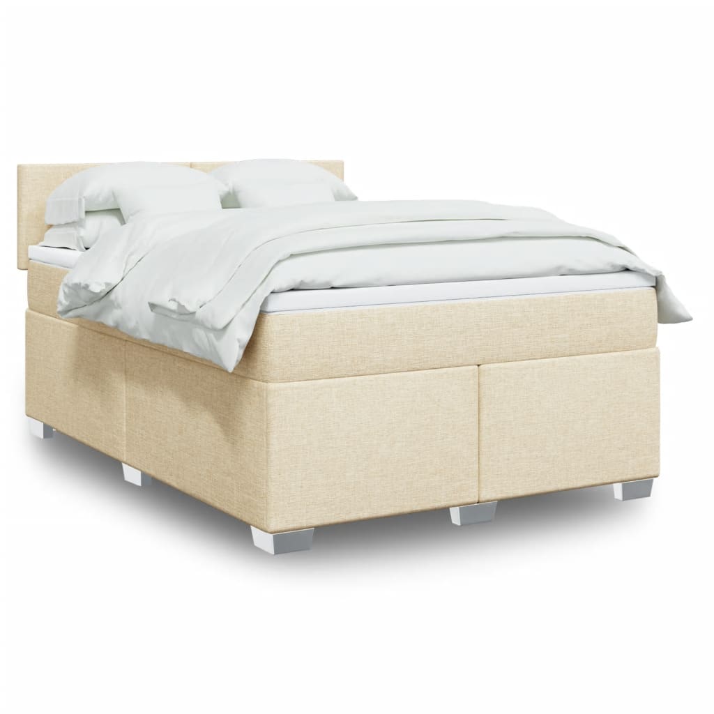 Sommier à lattes de lit avec matelas Crème 160x200 cm Tissu - XIOS
