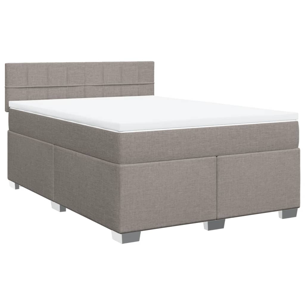Sommier à lattes de lit avec matelas Taupe 160x200 cm Tissu - XIOS