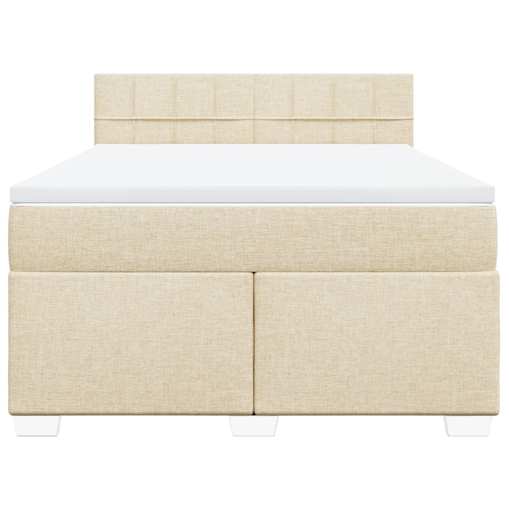 Sommier à lattes de lit avec matelas Crème 160x200 cm Tissu - XIOS