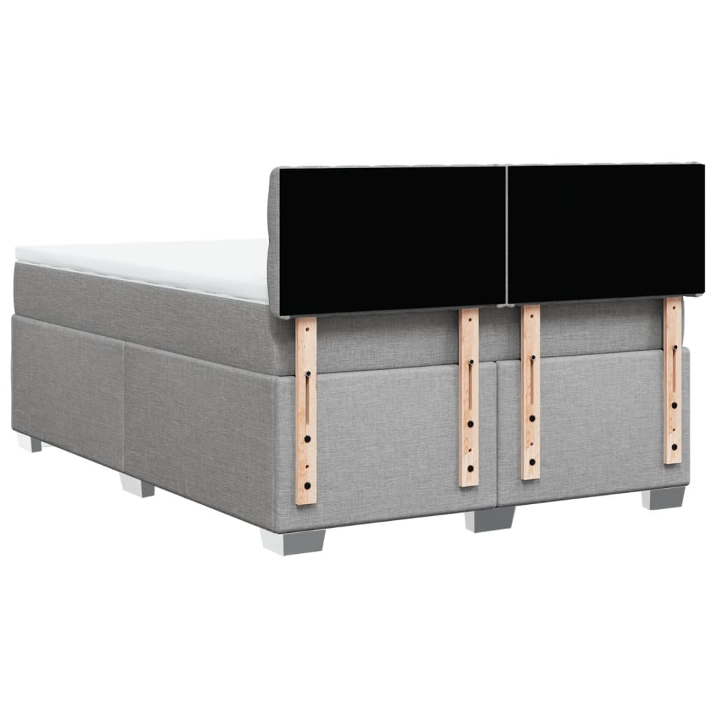 Sommier à lattes de lit avec matelas Gris clair 160x200cm Tissu