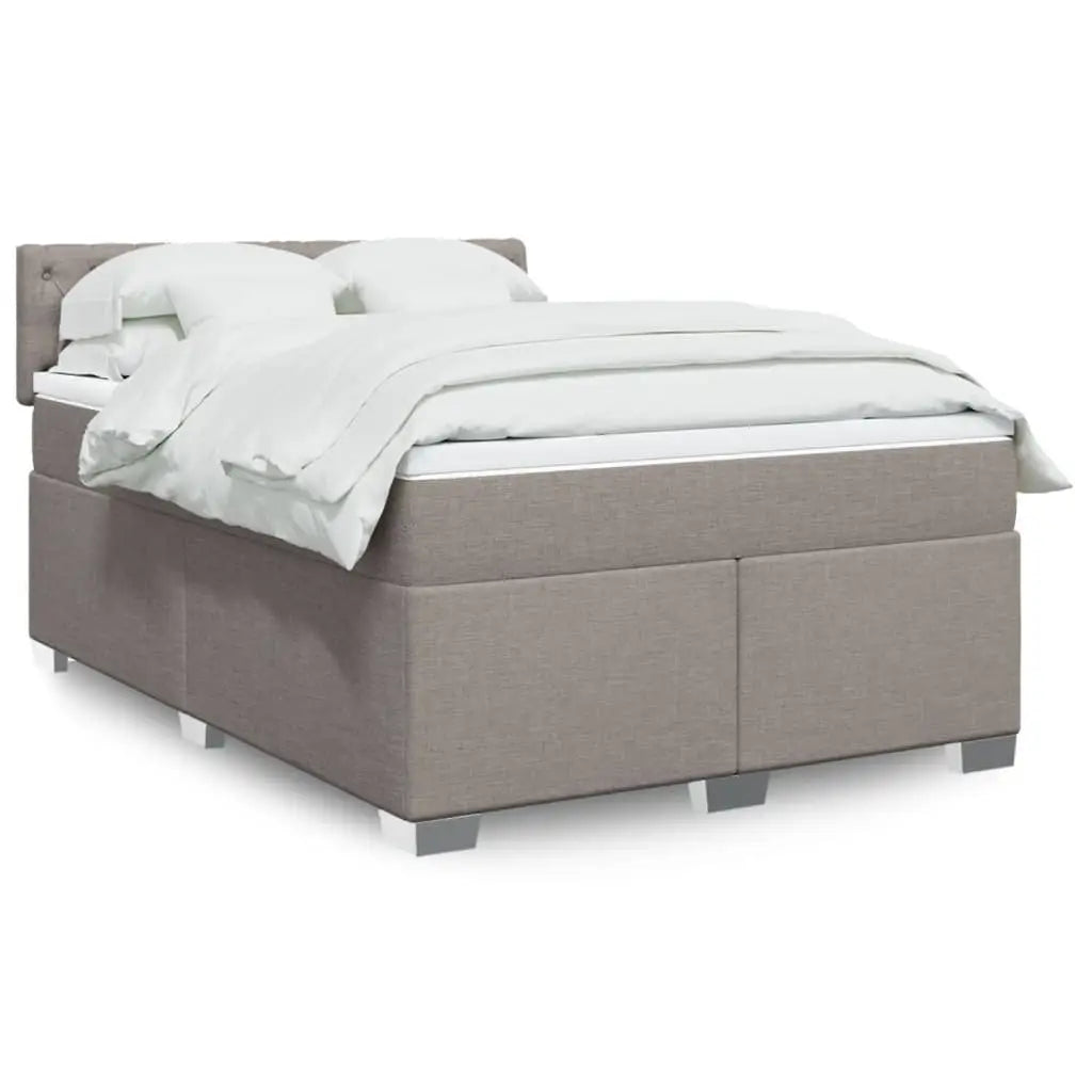 Sommier à lattes de lit avec matelas Taupe 160x200 cm Tissu - XIOS