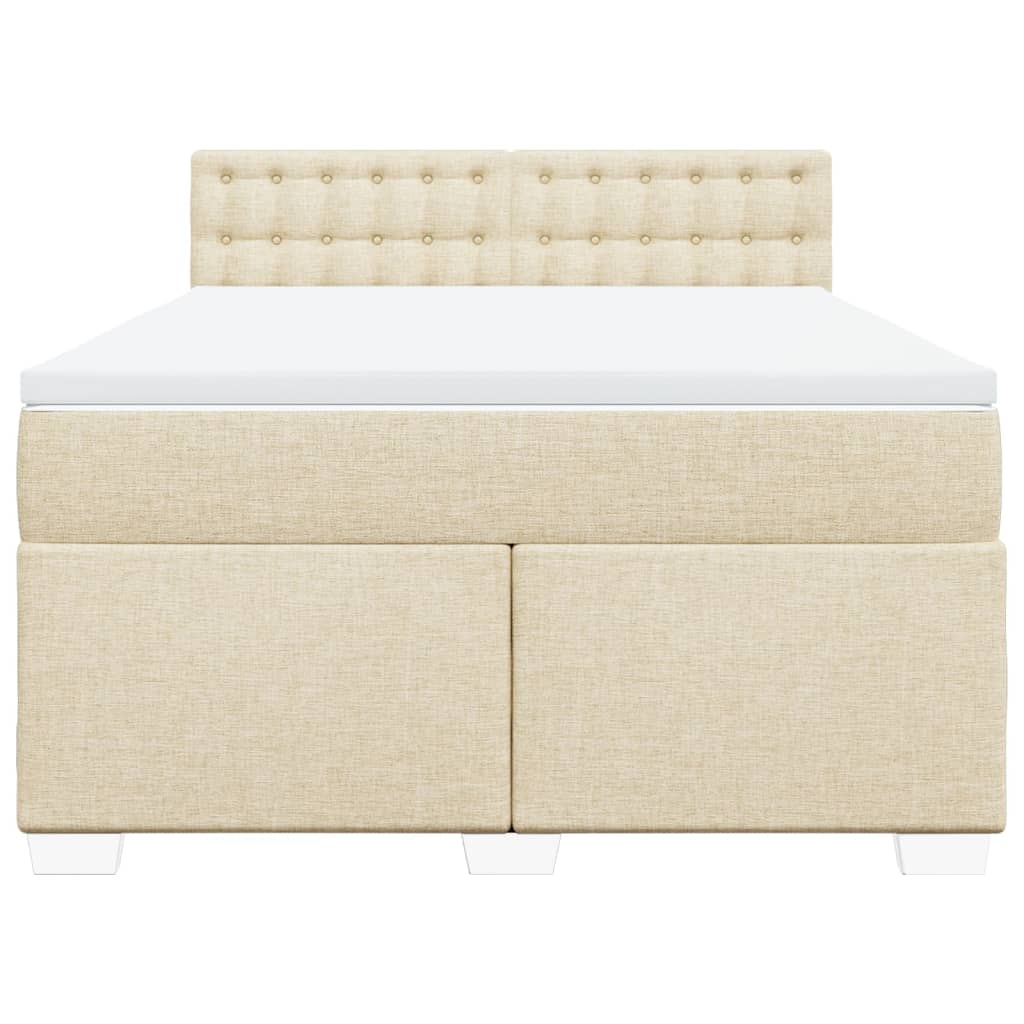 Sommier à lattes de lit avec matelas Crème 160x200 cm Tissu - XIOS