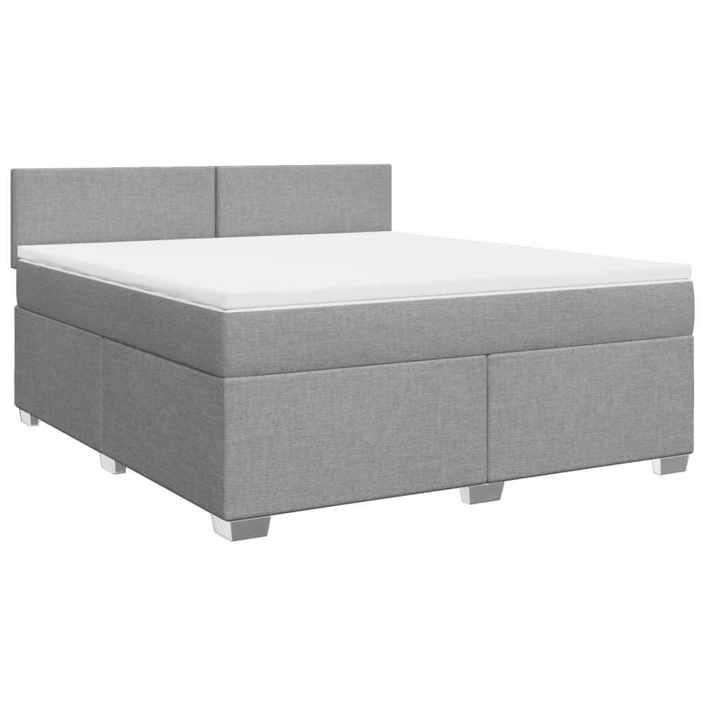 Sommier à lattes de lit avec matelas Gris clair 180x200cm Tissu - XIOS