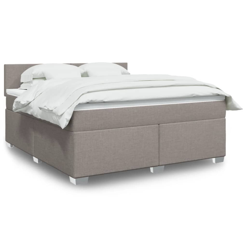 Sommier à lattes de lit avec matelas Taupe 180x200 cm Tissu - XIOS