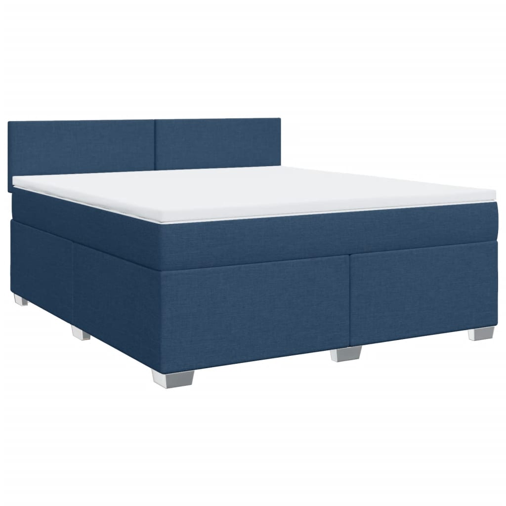 Sommier à lattes de lit avec matelas Bleu 180x200 cm Tissu - XIOS