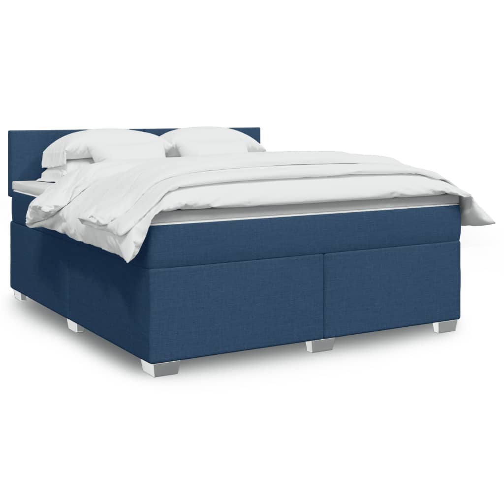 Sommier à lattes de lit avec matelas Bleu 180x200 cm Tissu - XIOS
