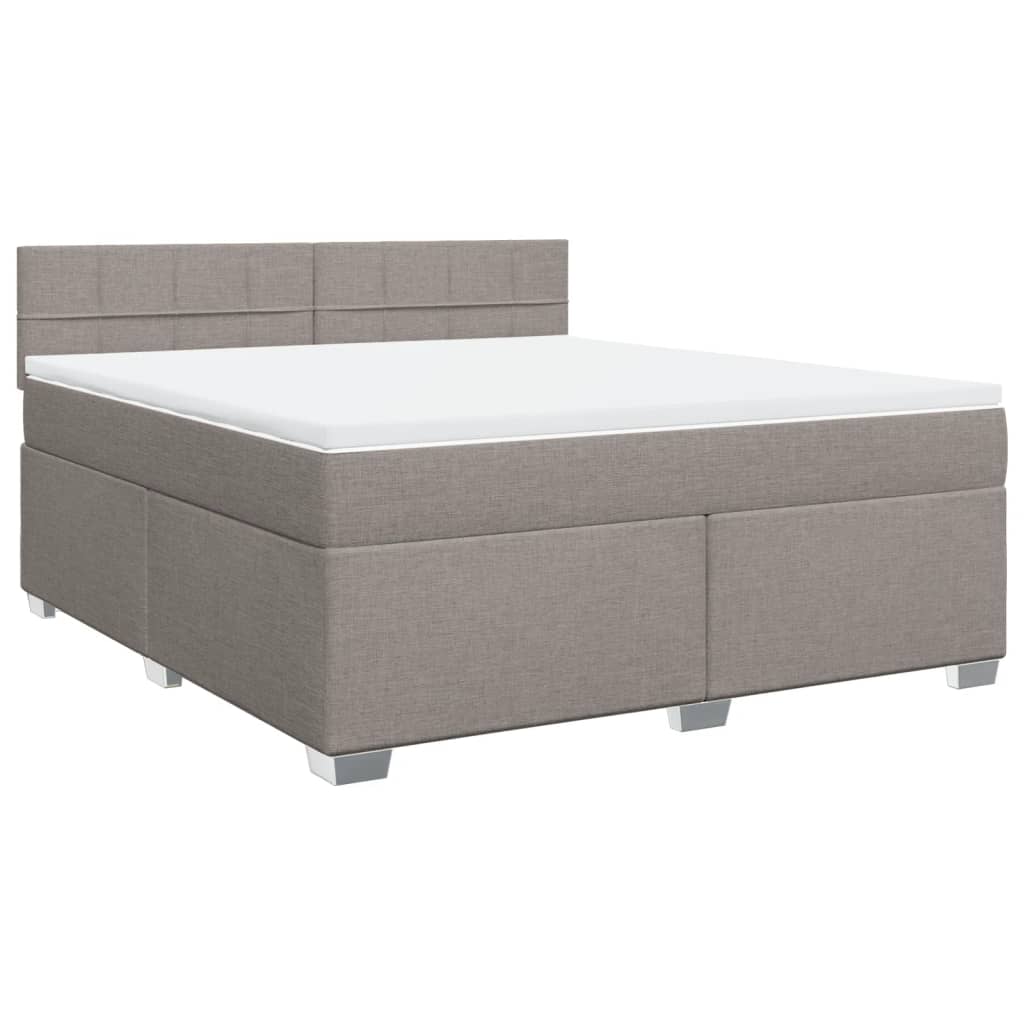 Sommier à lattes de lit avec matelas Taupe 180x200 cm Tissu - XIOS
