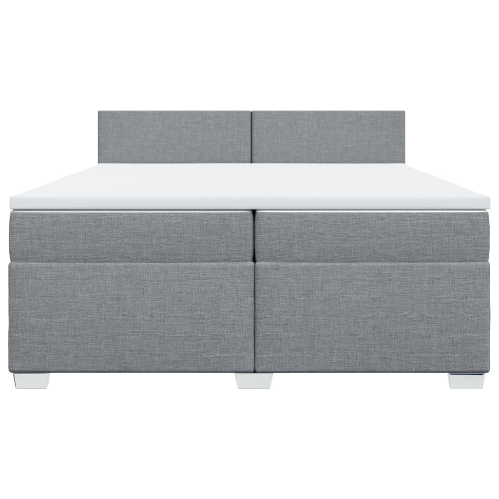 Sommier à lattes de lit avec matelas Gris clair 200x200cm Tissu - XIOS