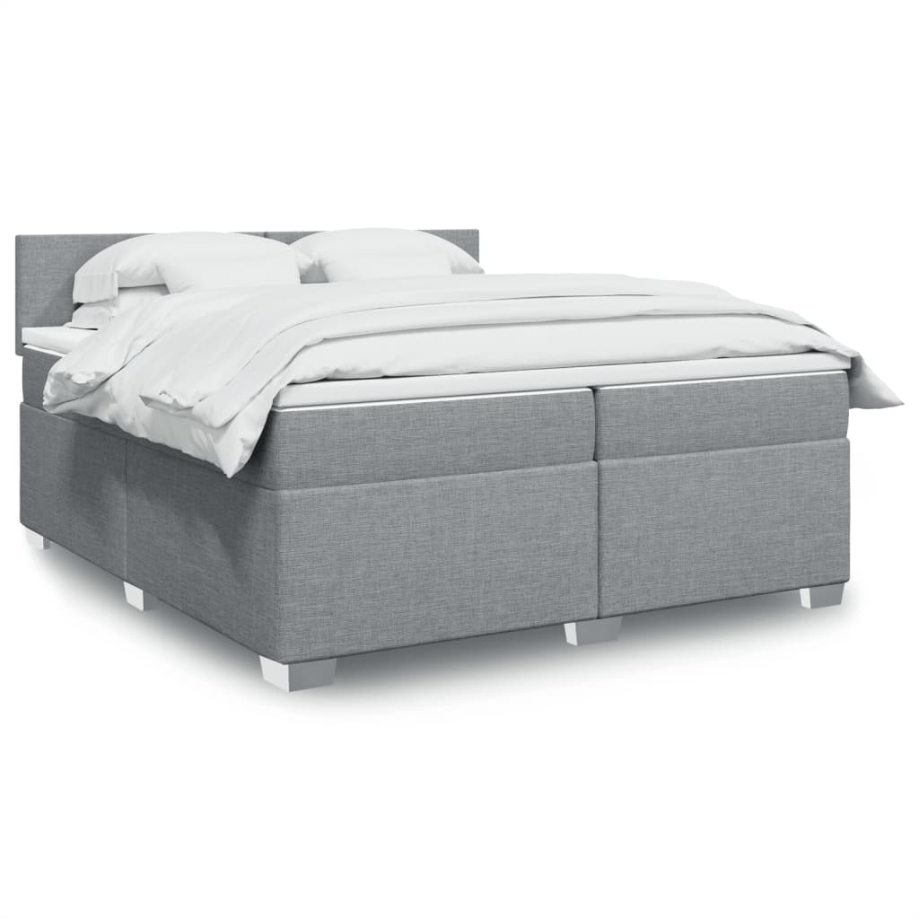 Sommier à lattes de lit avec matelas Gris clair 200x200cm Tissu - XIOS