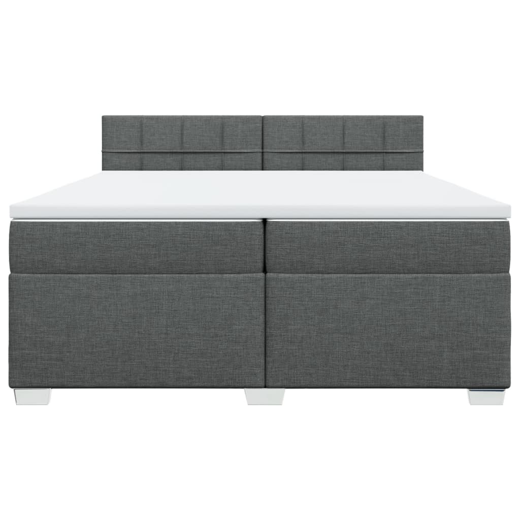Sommier à lattes de lit avec matelas Gris foncé 200x200cm Tissu - XIOS