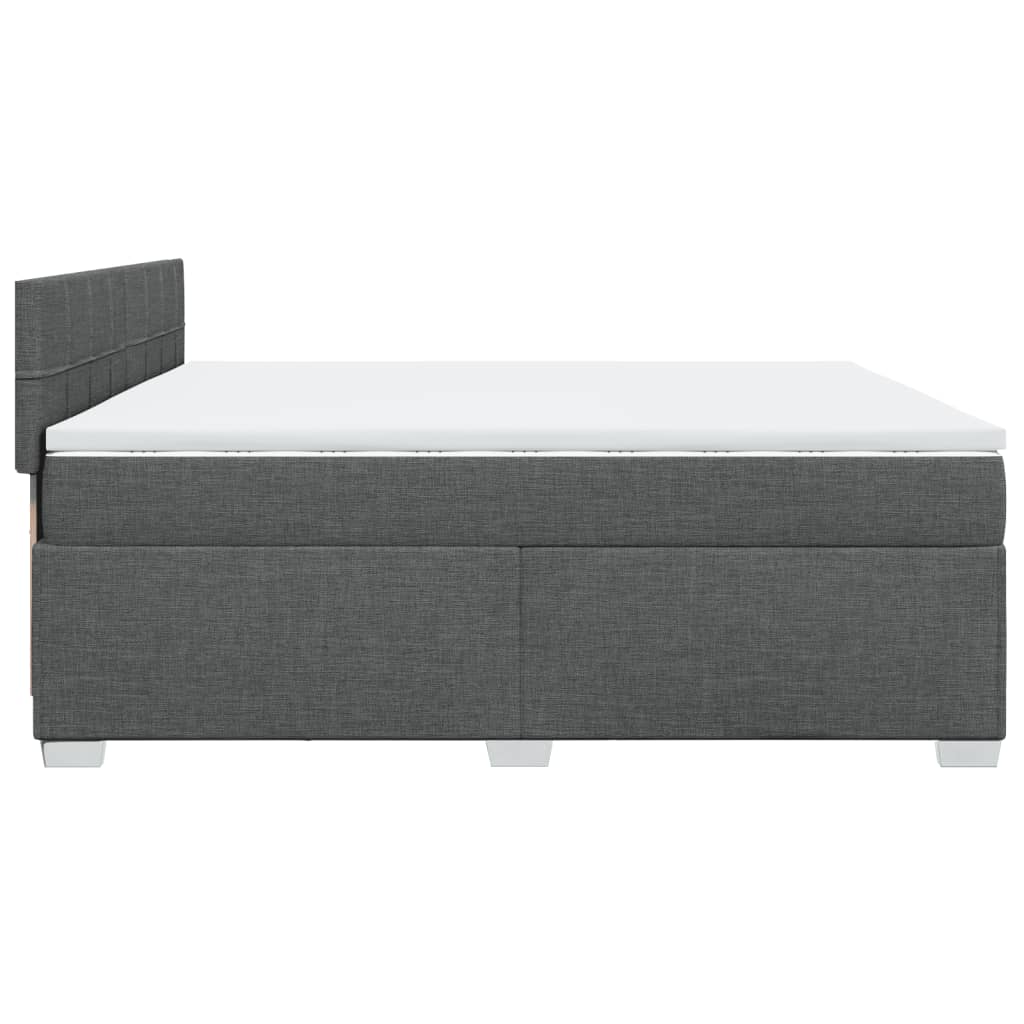 Sommier à lattes de lit avec matelas Gris foncé 200x200cm Tissu - XIOS