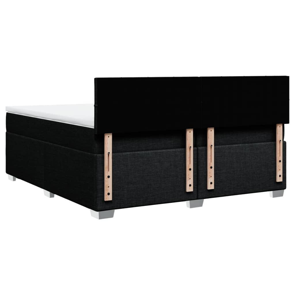 Sommier à lattes de lit avec matelas Noir 200x200 cm Tissu - XIOS