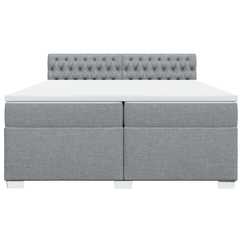 Sommier à lattes de lit avec matelas Gris clair 200x200cm Tissu - XIOS