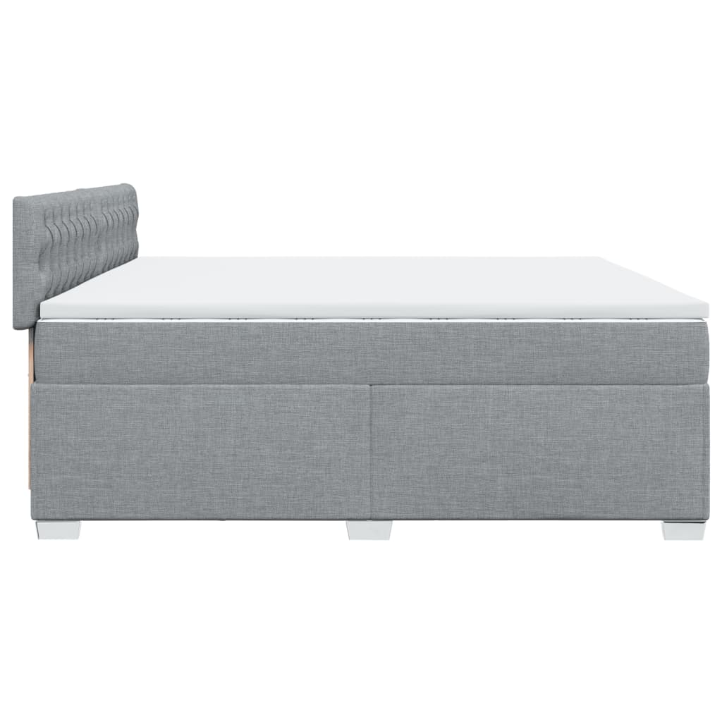 Sommier à lattes de lit avec matelas Gris clair 200x200cm Tissu - XIOS