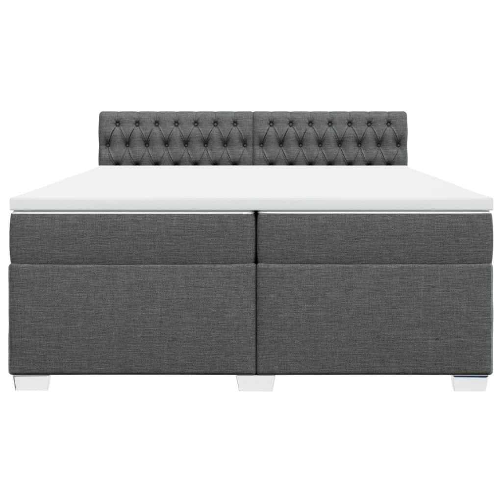 Sommier à lattes de lit avec matelas Gris foncé 200x200cm Tissu - XIOS