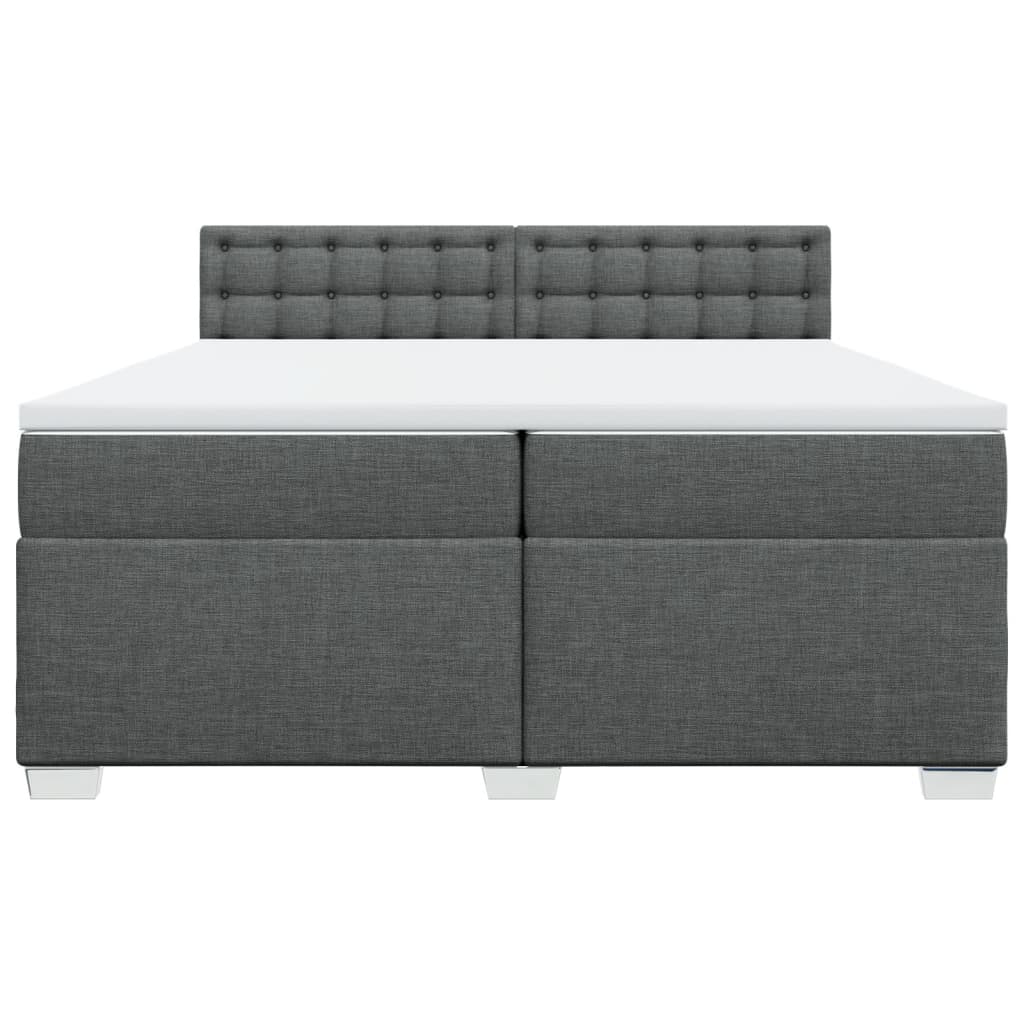 Sommier à lattes de lit avec matelas Gris foncé 200x200cm Tissu - XIOS