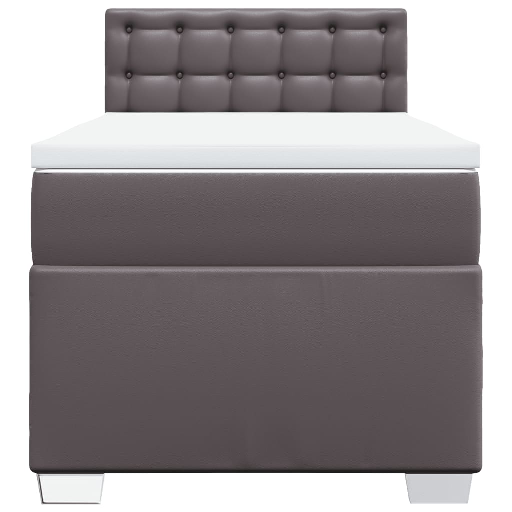 Sommier à lattes de lit avec matelas Gris 80x200 cm Similicuir - XIOS