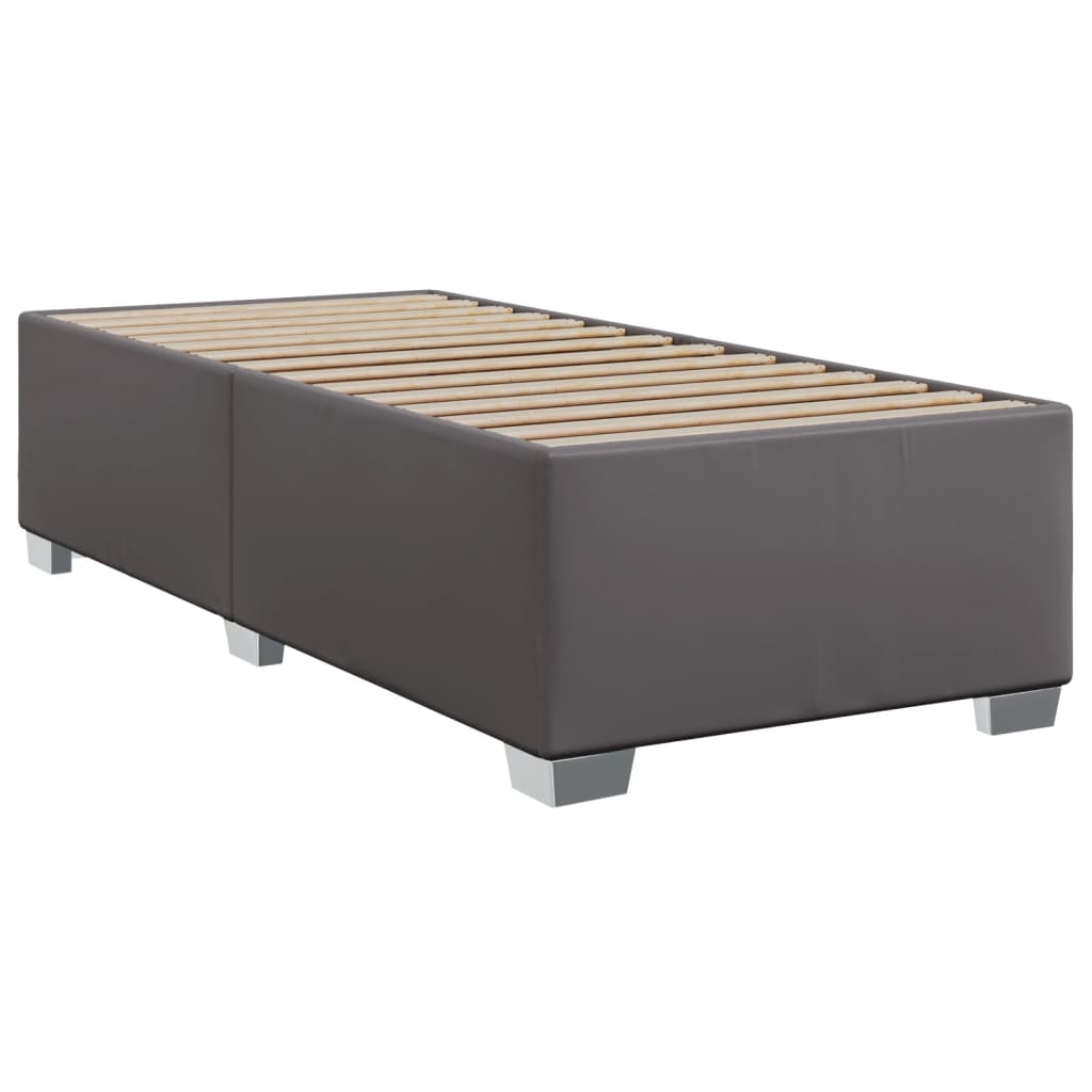 Sommier à lattes de lit avec matelas Gris 80x200 cm Similicuir - XIOS