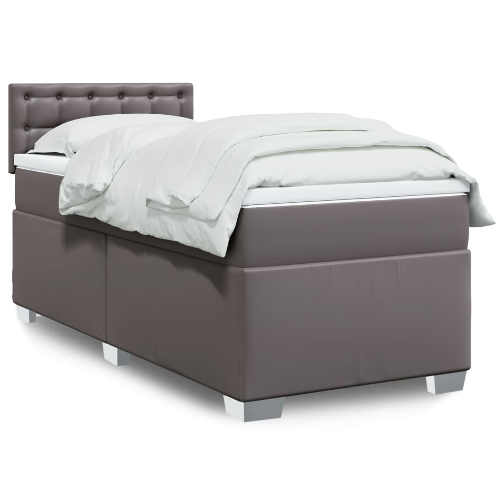 Sommier à lattes de lit avec matelas Gris 80x200 cm Similicuir - XIOS