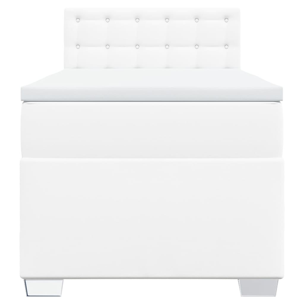 Sommier à lattes de lit avec matelas Blanc 90x190 cm Similicuir - XIOS