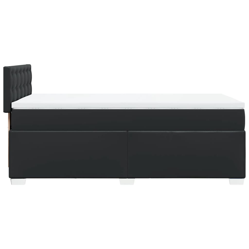 Sommier à lattes de lit avec matelas Noir 90x200 cm Similicuir - XIOS
