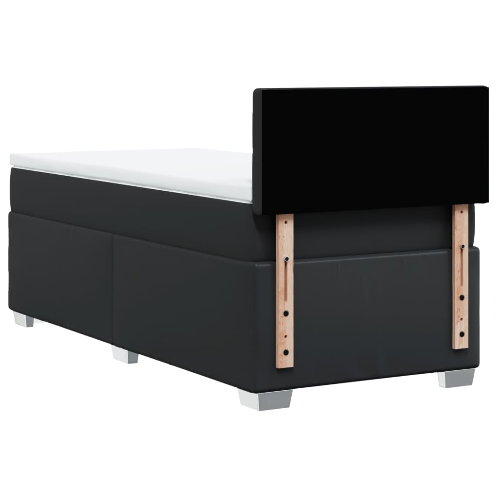 Sommier à lattes de lit avec matelas Noir 90x200 cm Similicuir - XIOS