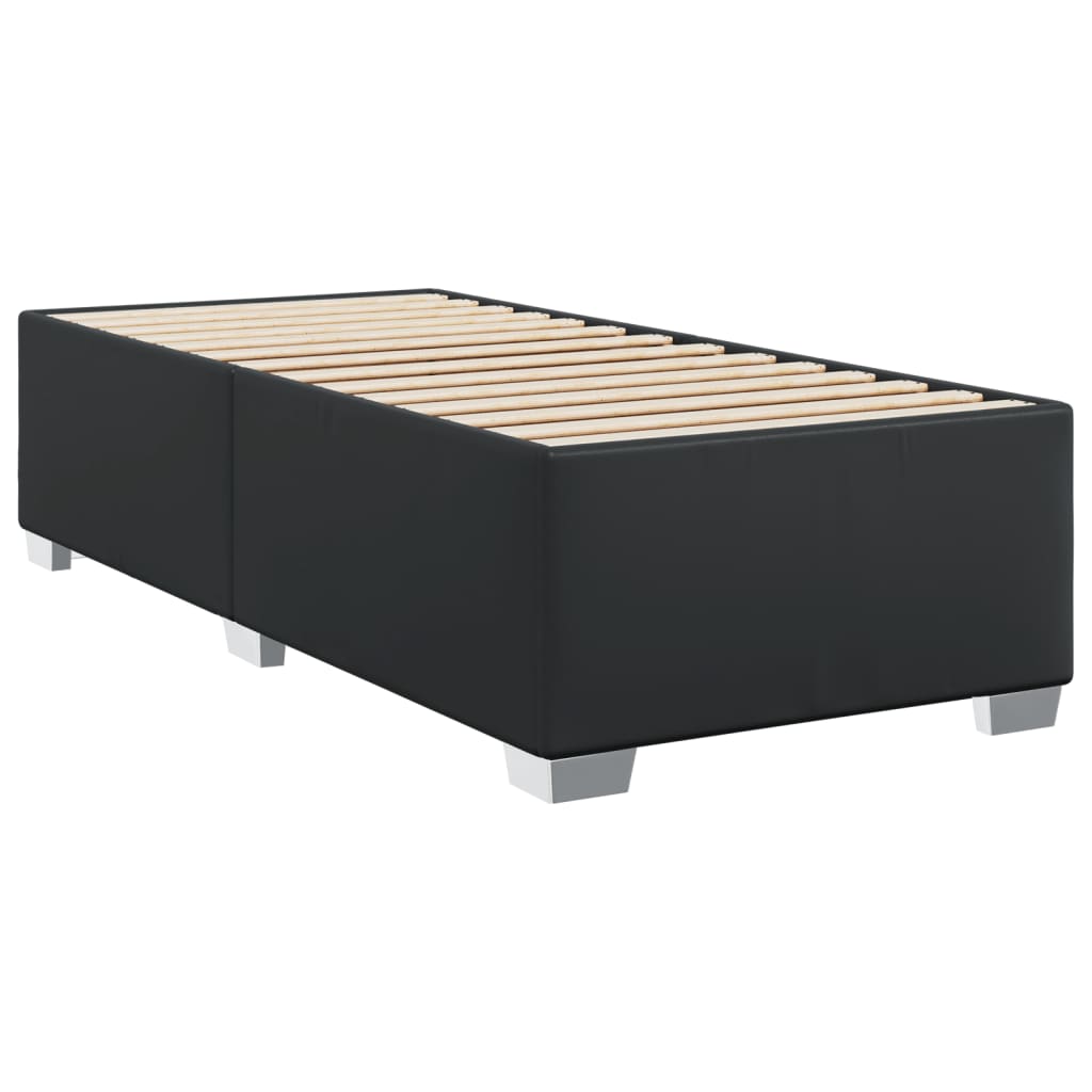 Sommier à lattes de lit avec matelas Noir 90x200 cm Similicuir - XIOS