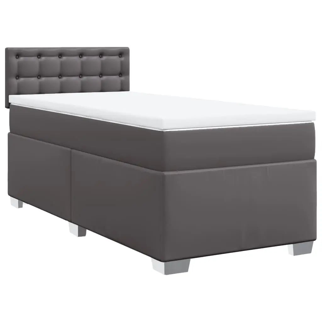 Sommier à lattes de lit avec matelas Gris 90x200 cm Similicuir - XIOS